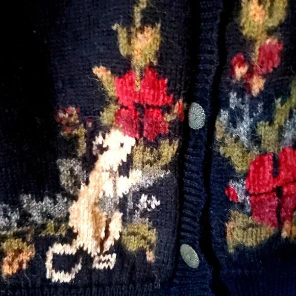 Tulchan Vintage Cardigan Medium 95% Wool Cottagecore - Picture 2 of 10